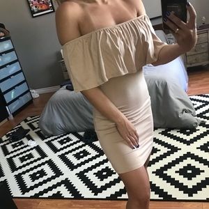 Nude bodycon dress
